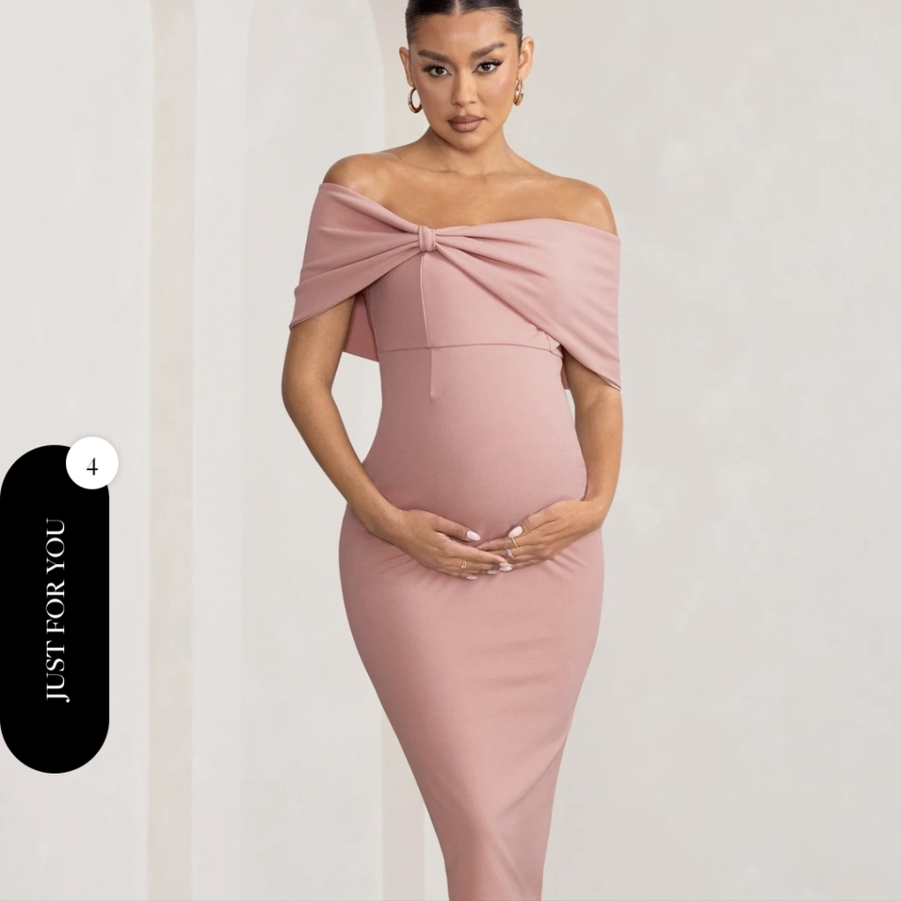 Club L London Blush Pink Maternity Dress - Baby Shower Dress